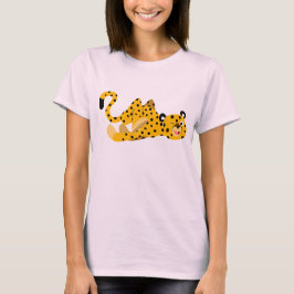 Cute Dash Tecknad Cheetah Women T-Shirt