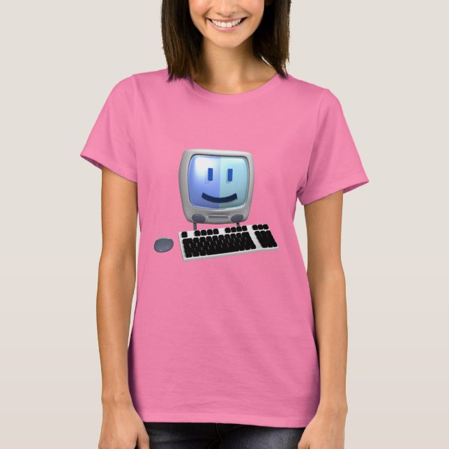 Cute-datorn ansikte. tee shirt (Framsida)