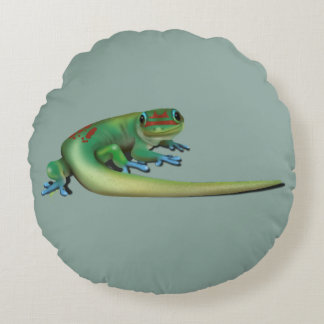 Cute Day Gecko (... du pratar med mig? Titta tillb Rund Kudde