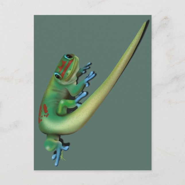 Cute Day Gecko (... du pratar med mig? Titta tillb Vykort (Framsida)
