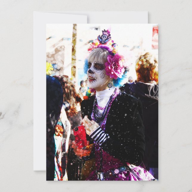 Cute Day of the dead Costume Albuquerque Tack Kort (Framsida)