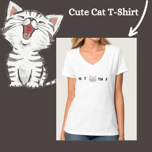 Cute Days of the Week Cat T-Shirt