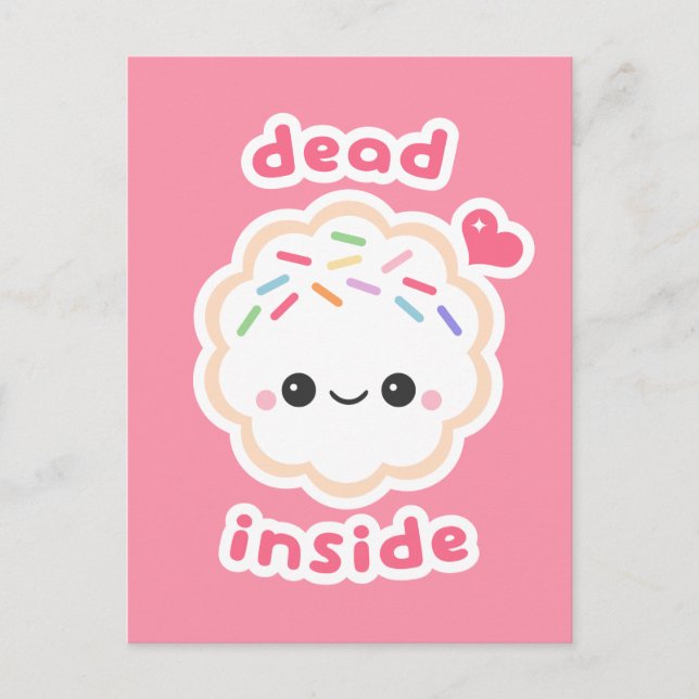 Cute Dead Inside Cookie Vykort (Framsida)
