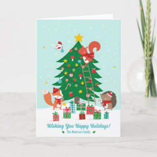 Cute Deck the Halls with Animals Tack Kort