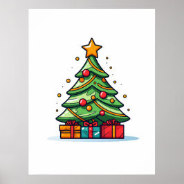 Cute Decorated Julgran Poster