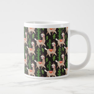 Cute Decorated Llamas Mönster Jumbo Mugg