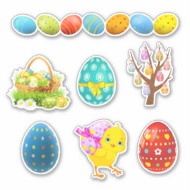 Cute Decorated-Påskägg Klistermärken