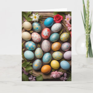 Cute Decorative Påskägg Collage Helgkort