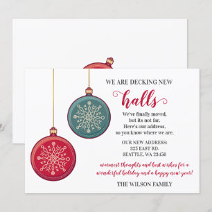 Cute Decting the New Halls Flytta Helgdag Card Julkort