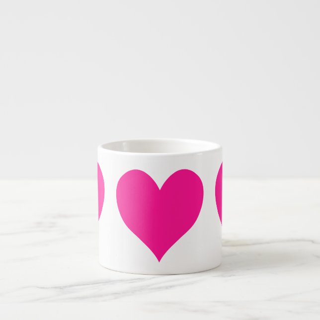 Cute Deep Rosa Heart Espressomugg (Framsidan)