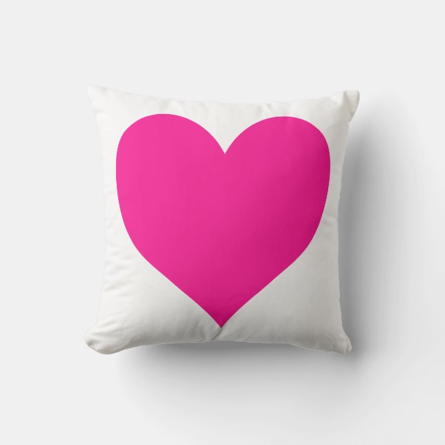 Cute Deep Rosa Heart Kudde (Framsida)