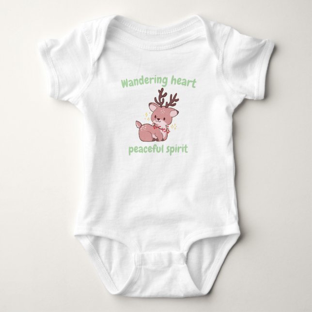Cute Deer Baby Bodysuit–Soft & Sweet Forest Style T Shirt (Framsida)