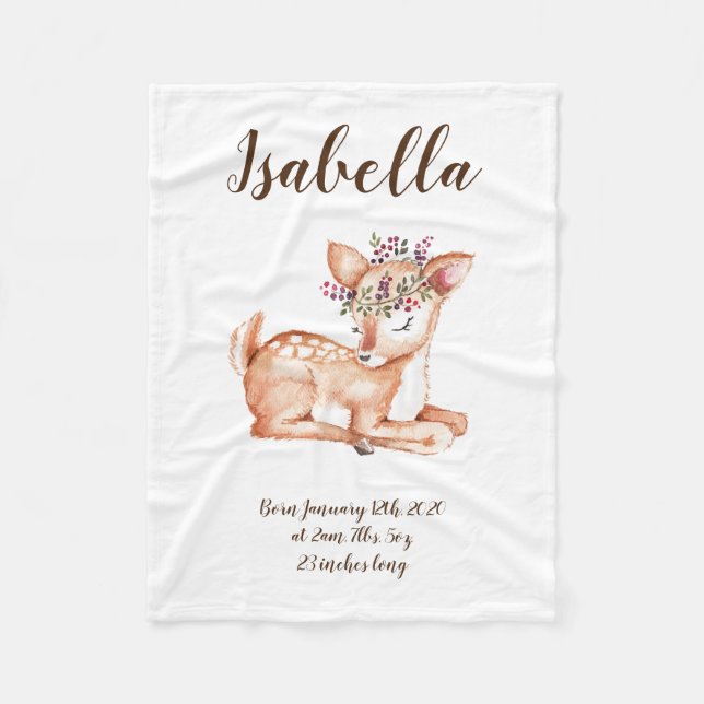 Cute Deer Fleece Blanket (Framsidan)