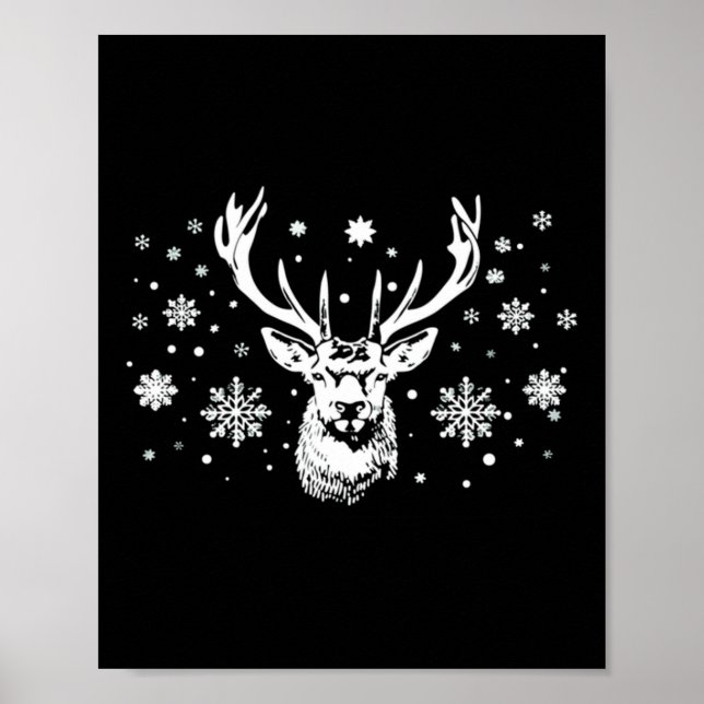 Cute Deer Merry Xmas Merry Christmas Happy New Yea Poster (Framsidan)