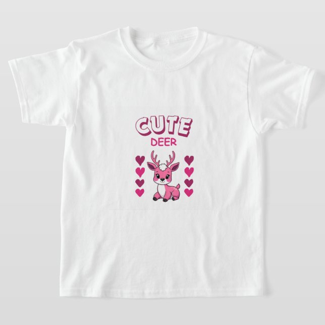 cute deer sticker design  t shirt (Laydown)