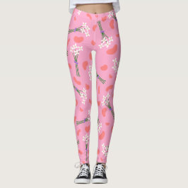 Cute delikat daisy, liten bukett mönster leggings