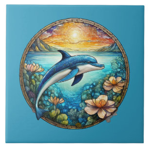 Cute-delphin älskare kakelplatta