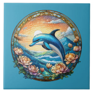 Cute-delphin älskare kakelplatta