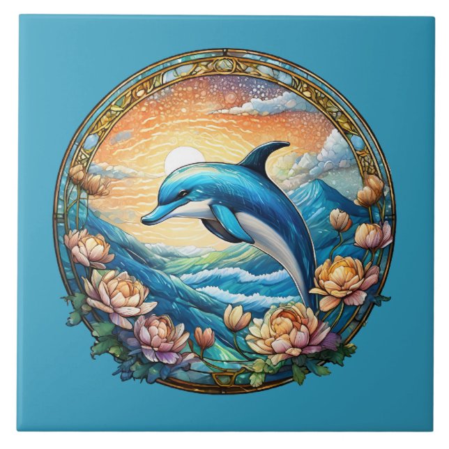 Cute-delphin älskare kakelplatta (Framsidan)