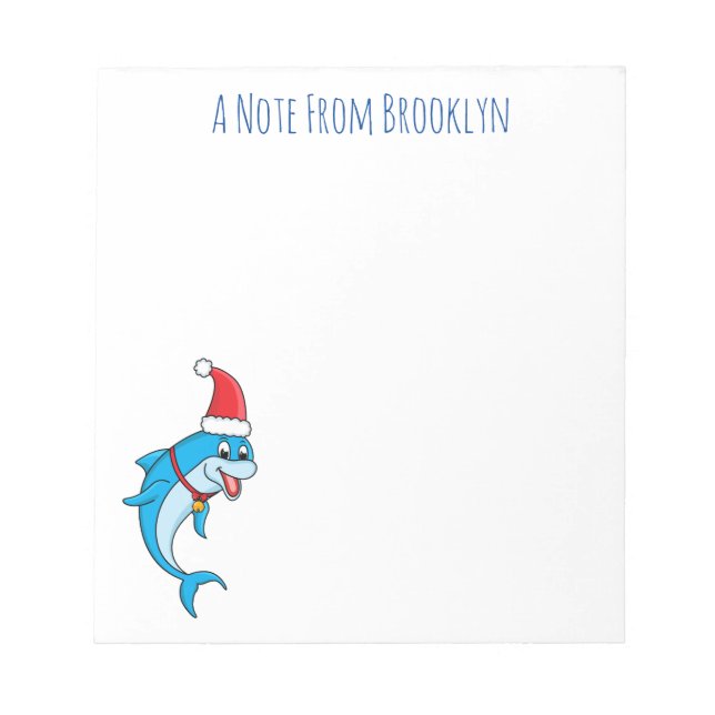 Cute delphin med Santa hat-tecknad Anteckningsblock (Framsida)