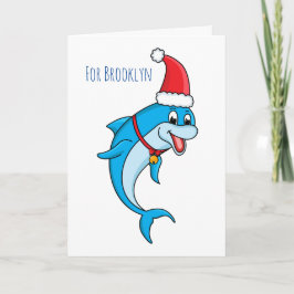 Cute delphin med Santa hat-tecknad Kort