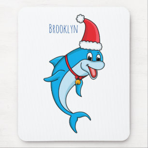 Cute delphin med Santa hat-tecknad Musmatta