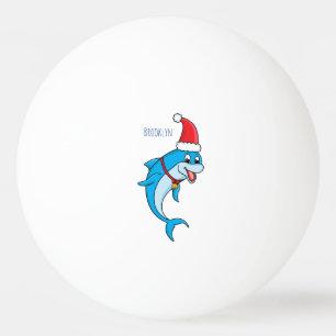 Cute delphin med Santa hat-tecknad Pingisboll