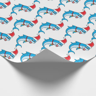 Cute delphin med Santa hat-tecknad Presentpapper