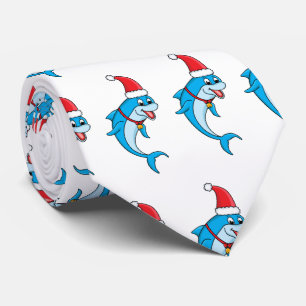 Cute delphin med Santa hat-tecknad Slips