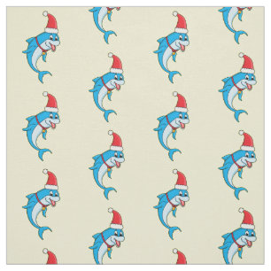 Cute delphin med Santa hat-tecknad Tyg