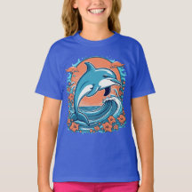 Cute Delphins som hoppar i havet T-Shirt