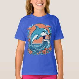Cute Delphins som hoppar i havet T-Shirt