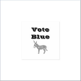 Cute Democratic Donkey & Hearts VOTE BLUE Stämpel