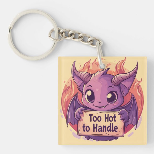 Cute Demon med en "För Hett att hantera"-skylt (Framsidan)