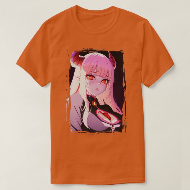 Cute Demon Succubus Art Distress T Shirt (Design framsida)