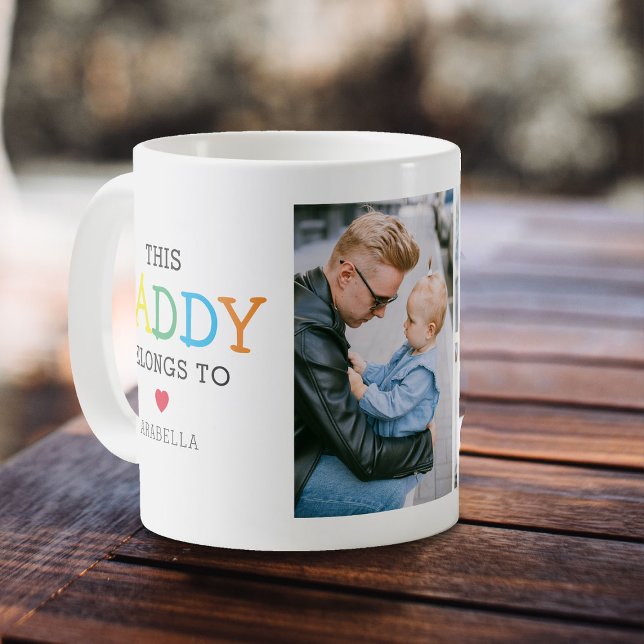 Cute 'Den här pappa-Tillhöret till' fotokollage Kaffemugg (Skapare uppladdad)