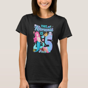 Cute Den här Sjöjungfrun är 5 år gammal Sjöjungfru T Shirt