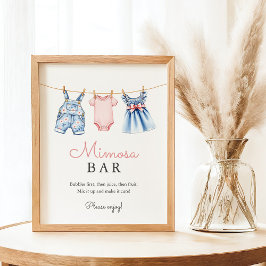 Cute Denim Blue Jean Girl Mimosa Pub Poster