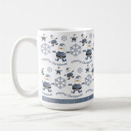 Cute Denim jultomten Mönster Kaffemugg