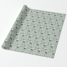Cute Denim jultomten Mönster Presentpapper