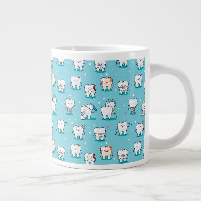 Cute Dental Mönster Jumbo Mugg (Höger)