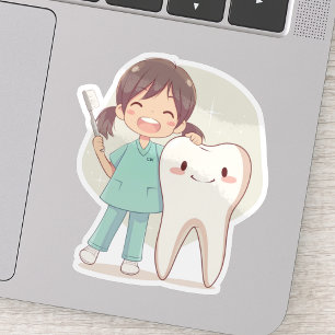 Cute Dental Tooth Dentist Klistermärken