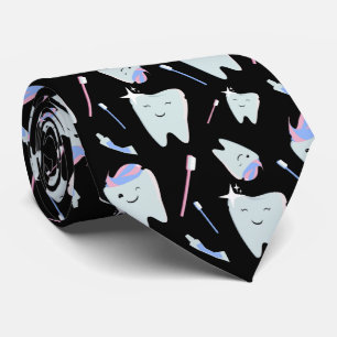 Cute Dentist Dental Hygienist Tooth Mönster Black Slips