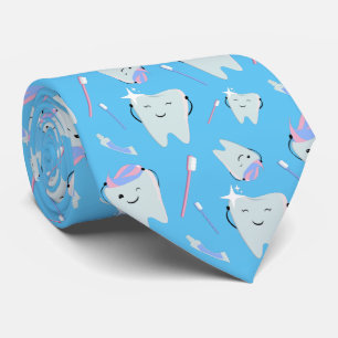 Cute Dentist Dental Hygienist Tooth Mönster Blue Slips