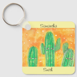 Cute Desert Cactus Nyckelring