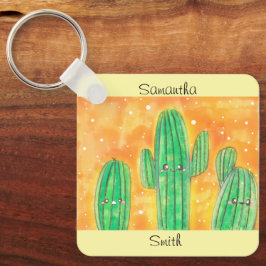 Cute Desert Cactus Nyckelring