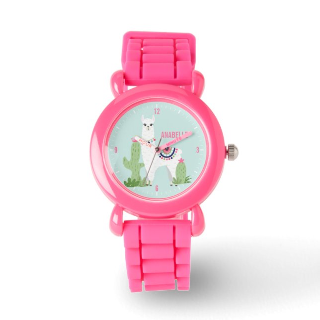 Cute Desert Llama Personlig Girl's Armbandsur (Framsida)