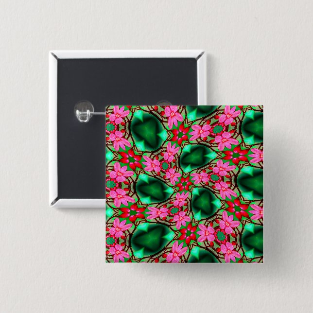 Cute Desert Ro Mönster Knapp (Framsida & baksida)