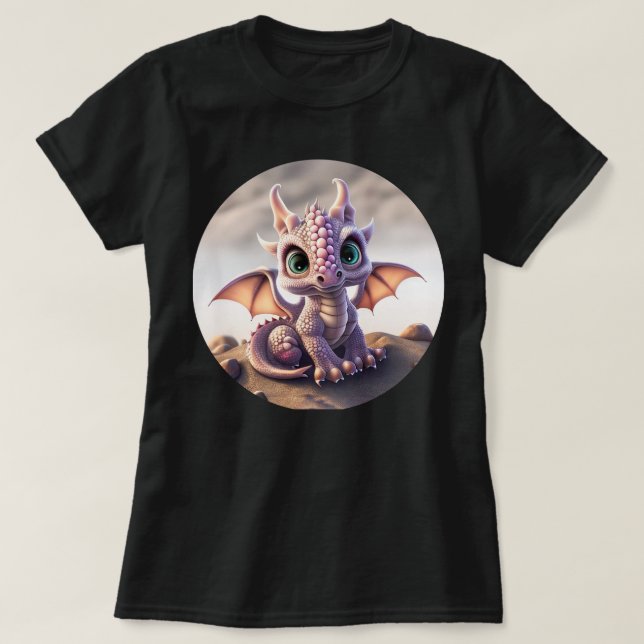 Cute Desert Sand Baby Dragon T-Shirt (Design framsida)