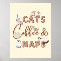 Cute Design for Cats & Coffee Älskare